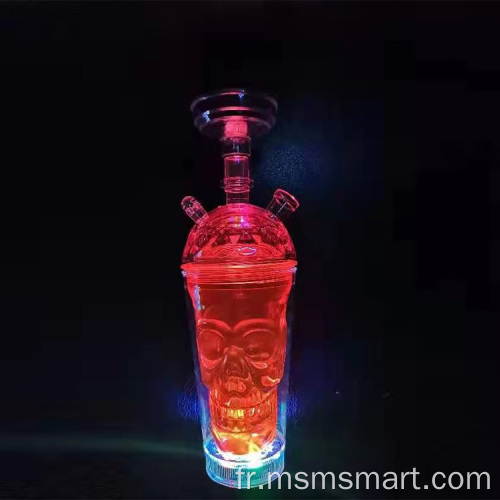tasse de narguilé portable shisha avec lumière LED